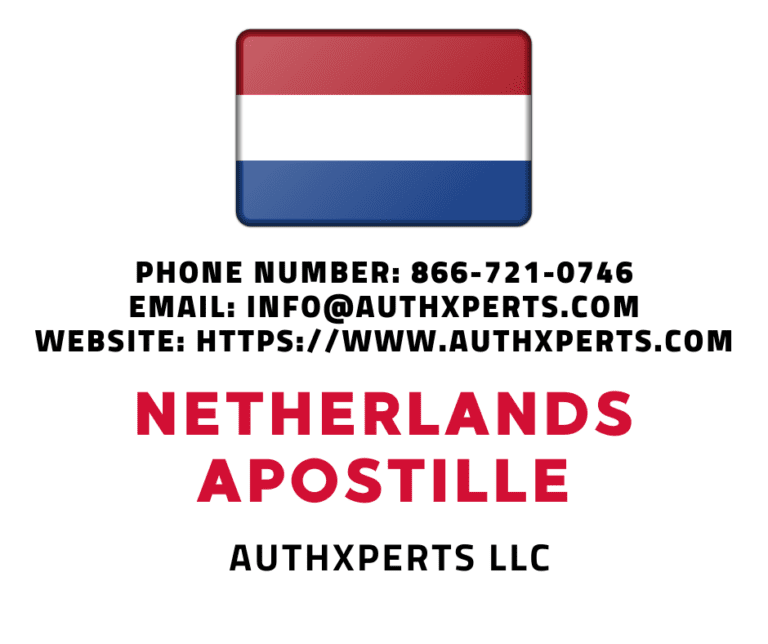 Legalization from Netherlands Authxperts LLC, USA